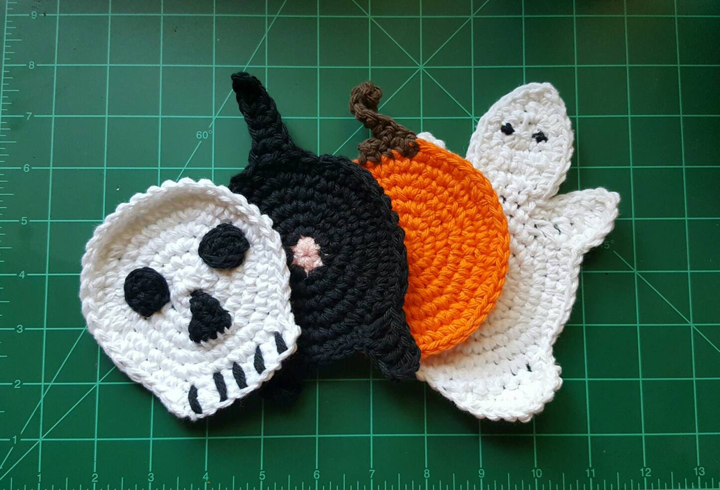 Crochet Halloween Coaster Set of 4 by ANobleDesigns on Etsy