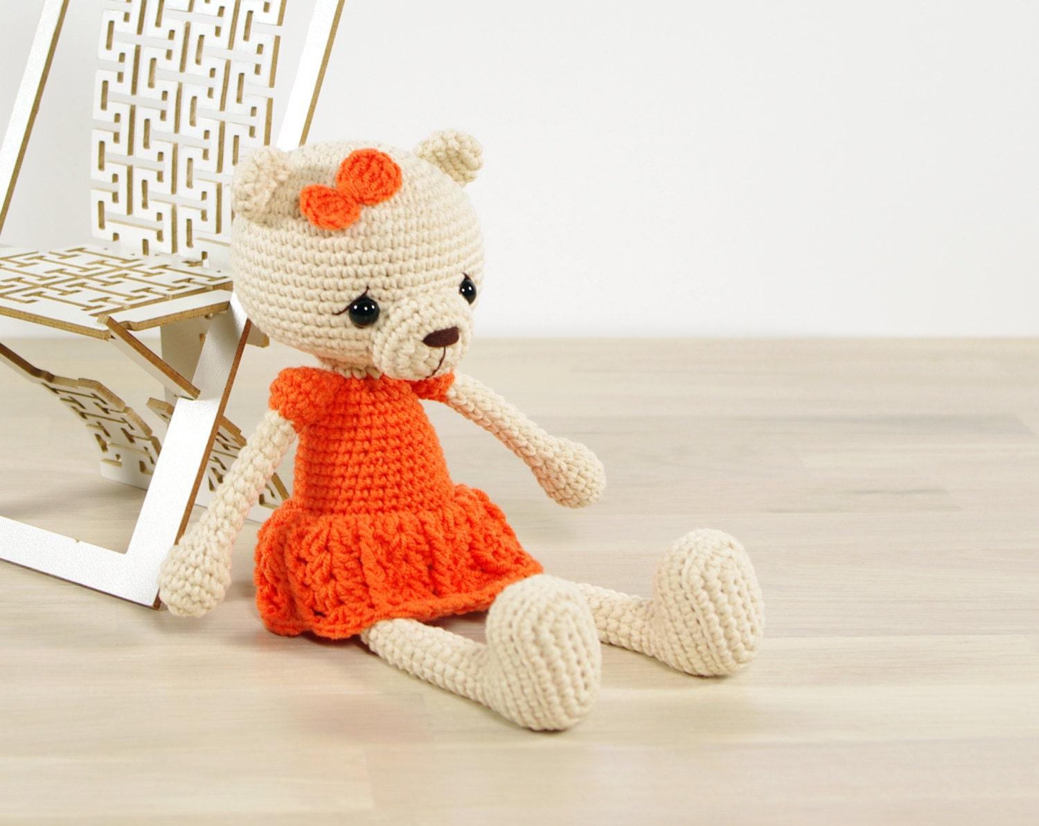PATTERN: Teddy bear in a dress Amigurumi tutorial with