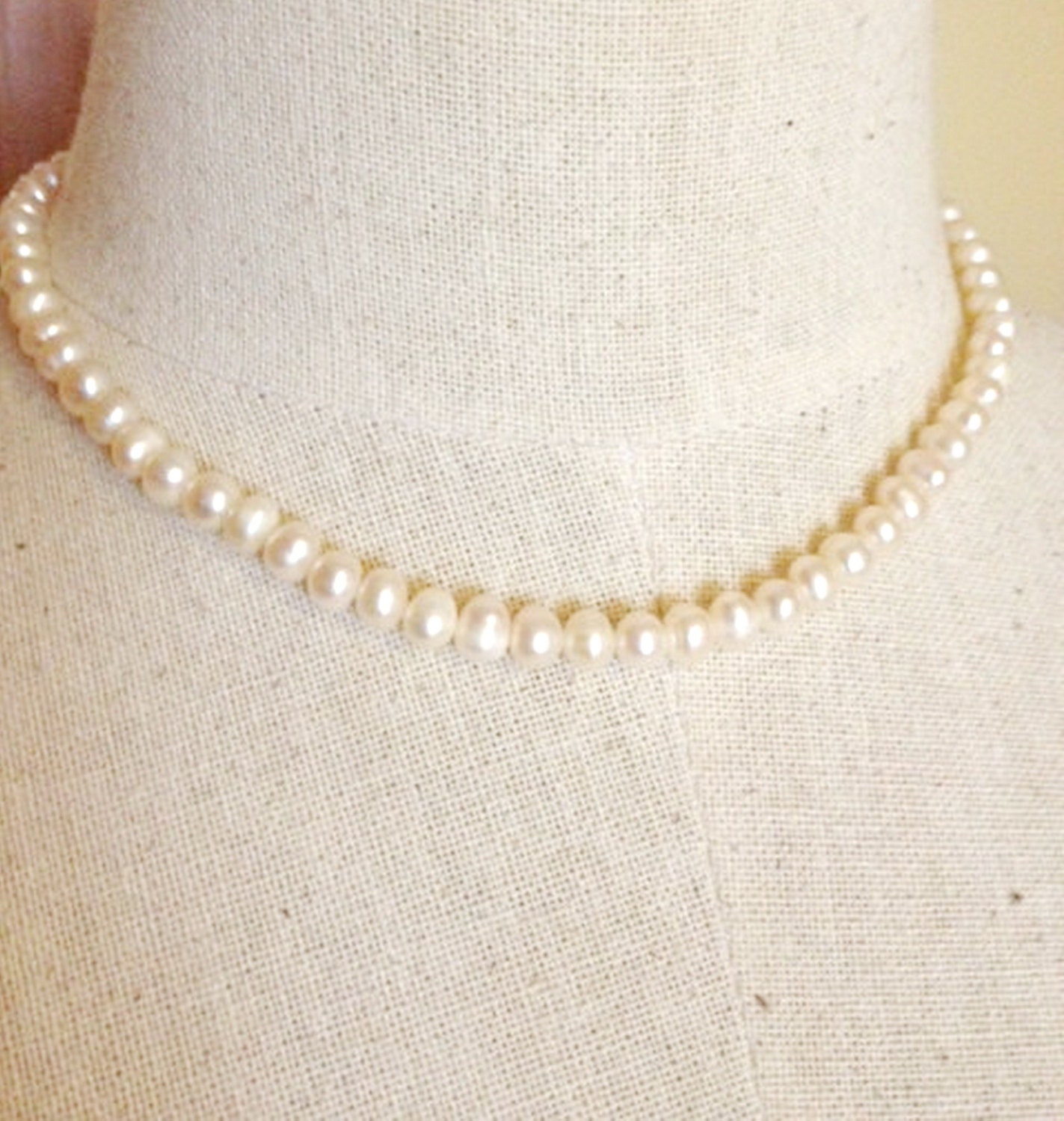 Pearl choker necklace pearl necklace bridal by SkylaBoutique