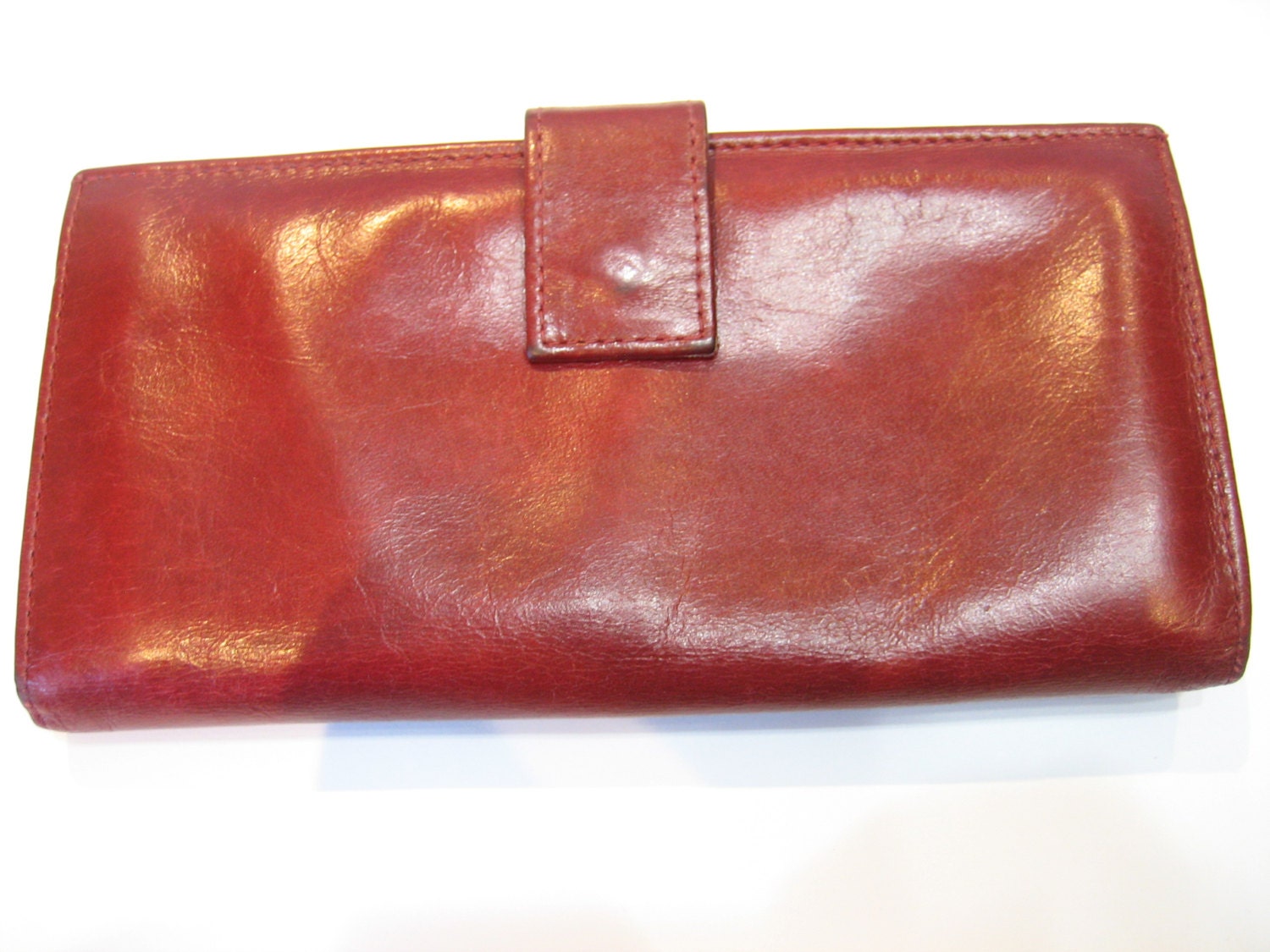 Original Vintage HOBO International Wallet Clutch in BORDEAUX