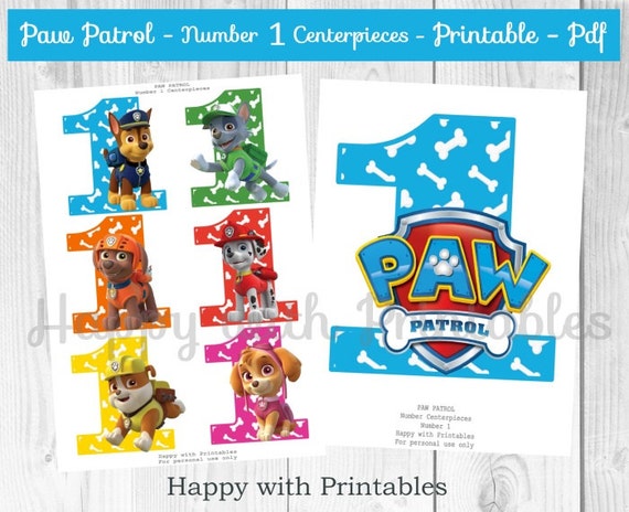 Paw Patrol Number 1 Centerpieces Paw Patrol Centerpieces