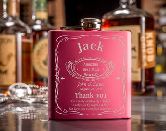 3 Personalized Flasks For Women - Personalized Flasks For Bridesmaids - Jack Flask