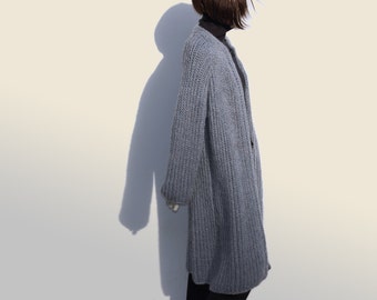 Oversized Cardigan-Winter Knit Cardigan-Wool Long Sleeve Cardigan-Open Cardigan Coat-Chunky Knit Sweater Coat-Loose Sweater-Wool knit Coat