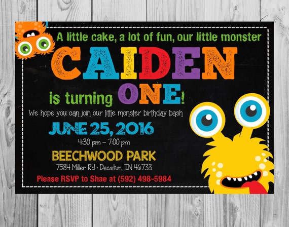 Monster Themed Birthday Party Invitations 5