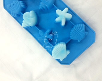 D033- 8-cavity seashells,star & crab chocolate soap candy ice tray