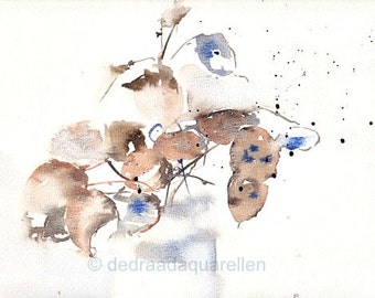 Honesty. Original watercolour.