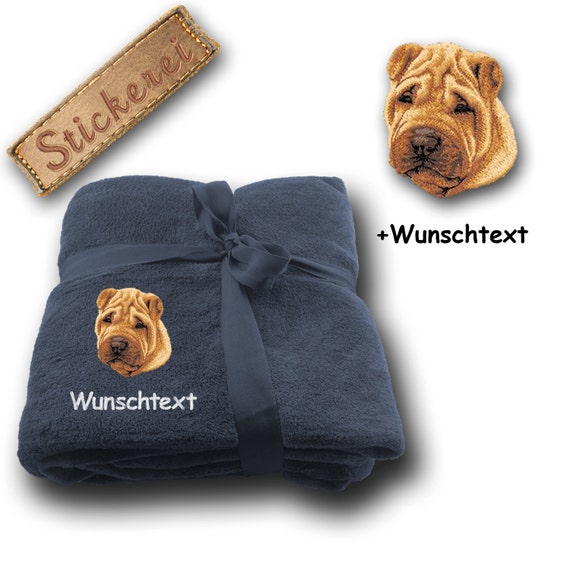 Fluffy Blanket embroidered with CHINESE by ABCstickUndDruck