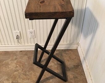 Stainless steel look available. 25" bar stools, metal and wood bar stool, modern stool, kitchen stool, counter stool,