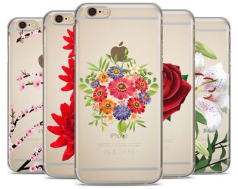 Flowers iPhone Case, iPhone 6 plus case Transparent iPhone Case, iphone 6s case, iPhone 7 case, iPhone 6s plus case, Rose iphone 6 case