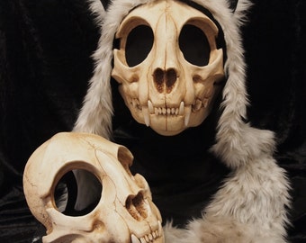 Cat Skull Mask - Full - Painted