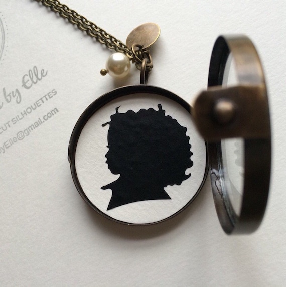 Custom Silhouette Locket Shadow Custom Child by SilhouettesbyElle