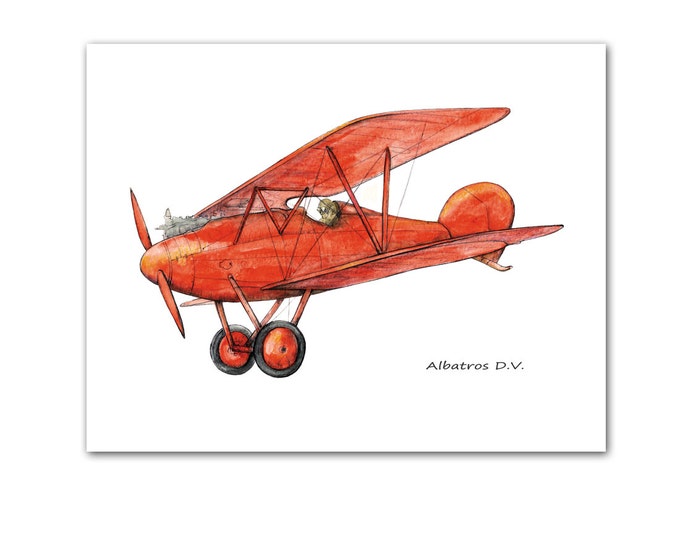 Airplane bright color decor Boy's nursery art Vintage airplane prints Set 4 prints Retro prop driven aircraft Aviation art Gift for pilots