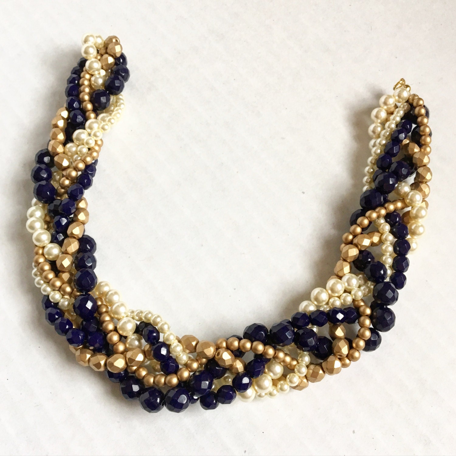 Wedding necklace navy blue statement necklace by ExperimentalOwl