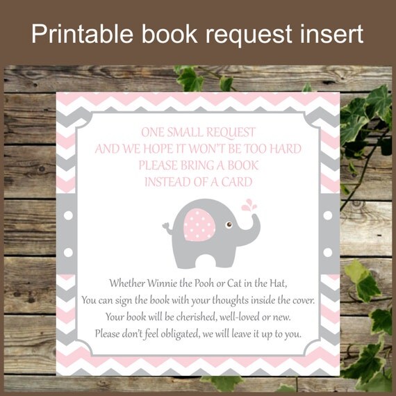 Baby Shower Book Request Insert Instant Download by IsiDesigns