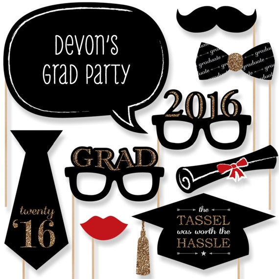 Download 20 diplôme Photo Booth Props 2016 Kit or par BigDotOfHappiness