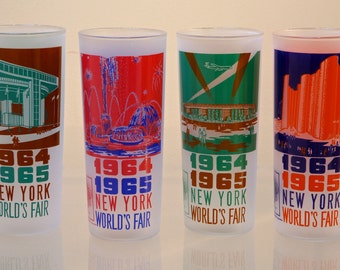 4 New York WORLD'S FAIR GLASSES