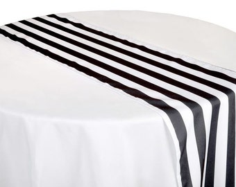 Black Striped Tables Runner, 12 Black Striped Table Runner, Kate Spade, Black Striped Table, Black and White Table Runner, Halloween Decor,
