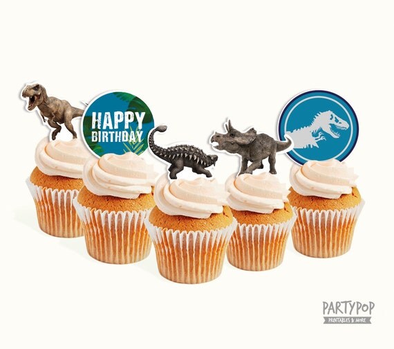 INSTANT DOWNLOAD Jurassic World cupcake toppers by PartyPopPrints