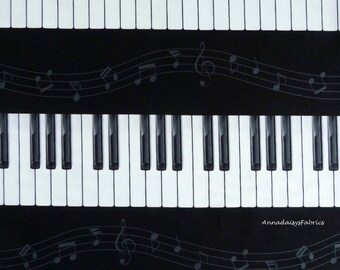 Piano Key Fabric, Timeless Treasures Music C3116 Piano, Music Quilt Fabric, Piano Fabric, Music Notes Fabric, 100% Cotton