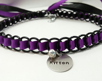 Ribbon Maille BDSM Discreet Kitten Day Collar, Pet Play, Kitten Play, Many Colors Available