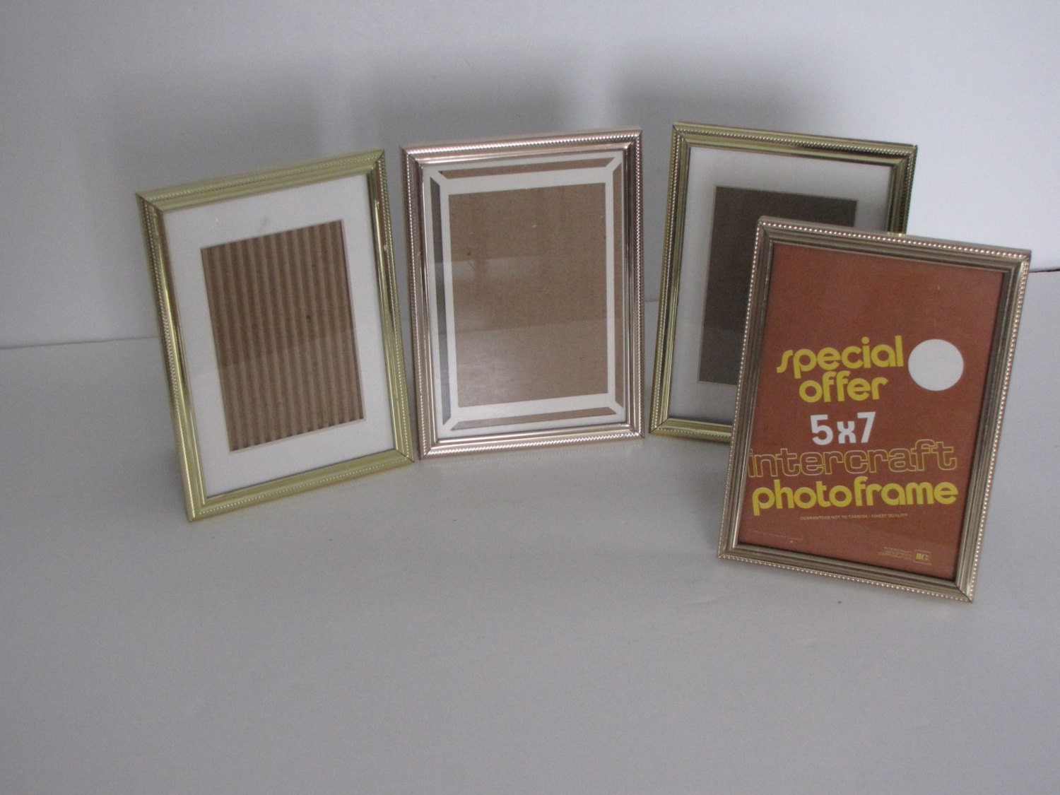 Vintage Small Metal Photo Picture Frames lot of four 5