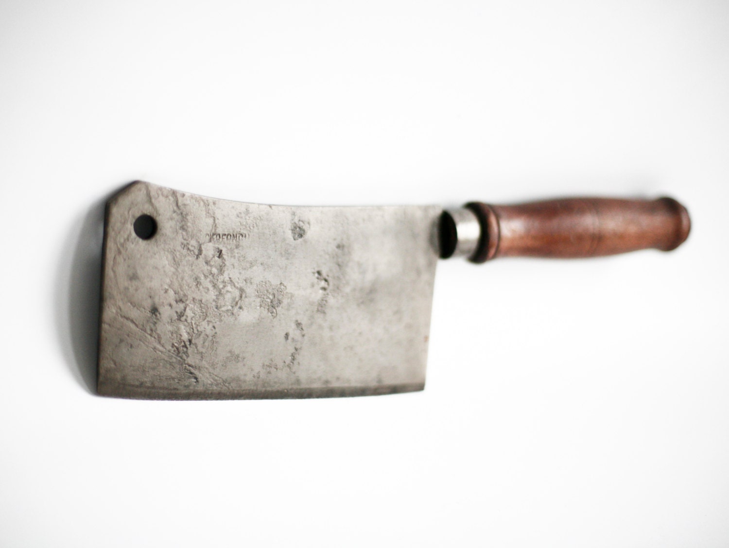 antique meat cleaver vintage french butcher knife rustic