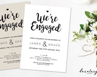 Printable Engagement Invitation - Modern Twist DIY