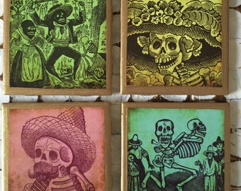 COASTERS!! Day of the Dead Coasters with Gold Trim