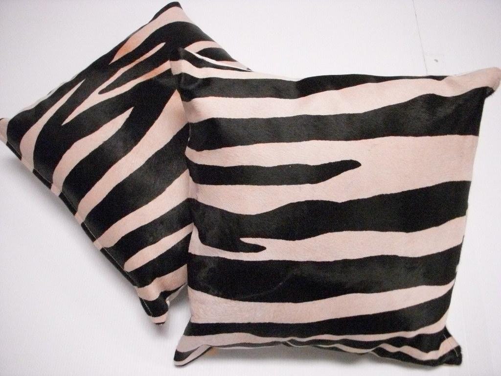 Cowhide Pillow Case Zebra Print 20 x 20 Printed by Cowhidesusa