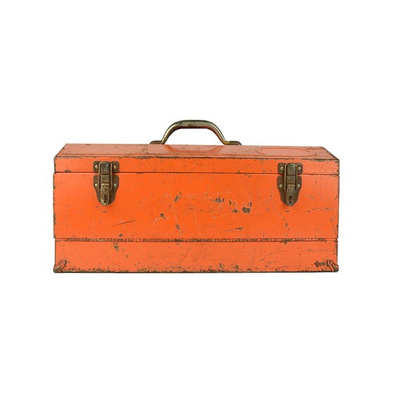 Large Orange Tool Box Mechanics Toolbox Industrial Toolbox