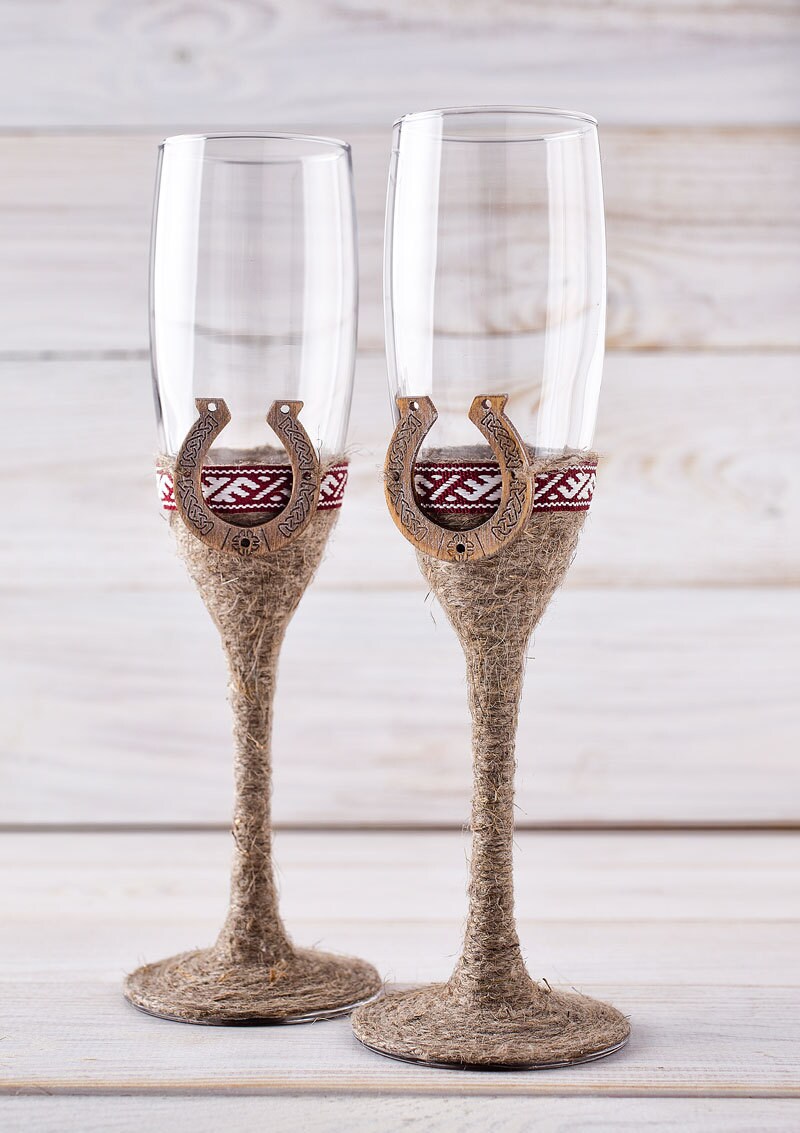 Wedding Glasses Rustic Wedding Glasses Western Wedding Wine