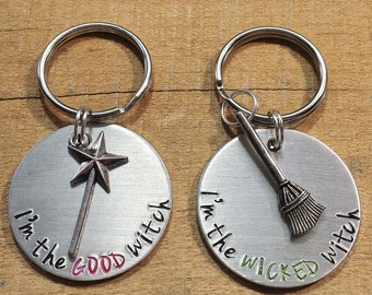 Good Witch Bad Witch - Wizard of Oz - Best Witches - Wicked Witch - Oz Keychain - Best Friend Gift - Best Friend Keychain - Oz Keyring