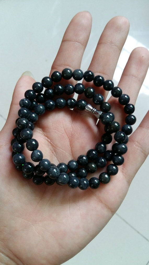 Free Shipping A cargo of natural jade necklace black jade