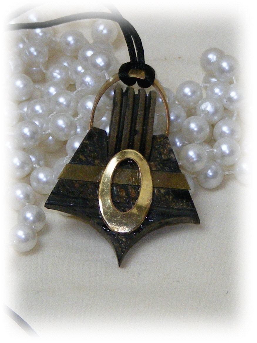 VINTAGE PENDANT & Black Cord Necklaces