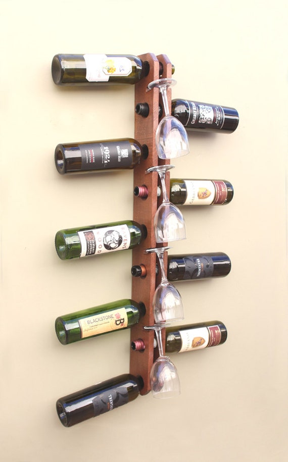 Wood Wall Wine Rack-Wood Wine Rack-Wall Mounted by AdliteCreations