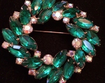 Juliana (DeLizza & Elster) Emerald Green Brooch / Pin