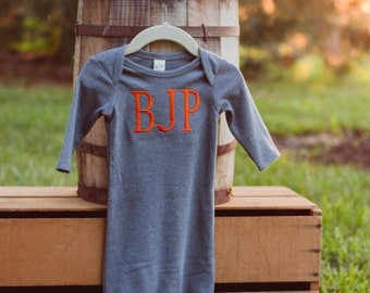 Monogrammed Baby Gown | Newborn Gown | Layette | Shower Gift | Take Home Outfit | Infant Gown | Baby Boy Gown | Personalized Gift for Babies
