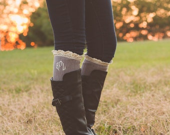 Monogrammed Boot Socks | Monogrammed Boot Cuffs | Ruffle Socks | Stocking Stuffers | Gift for Her | Gift for Teen | Gifts under 25