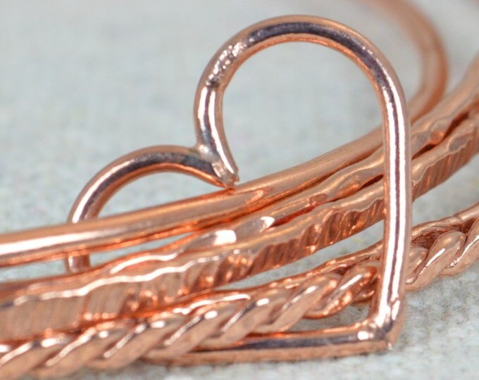 Set of 5 Thin Copper Bangles, Thin Bangle, Stacking Bangles, Pure Copper Bangle, Copper bracelet, stacking bangle, copper bangle