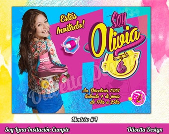 Soy Luna Invitation for Birthday Soy Luna Birthday, Soy Luna Invitation, Soy Luna, Soy Luna Printable, Soy Luna Invite - Digital File
