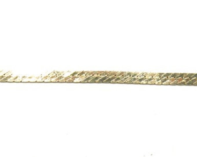 Storewide 25% Off SALE Vintage 14k Gold Ladies Designer Herringbone Bracelet Featuring Petite Braided Style Finish
