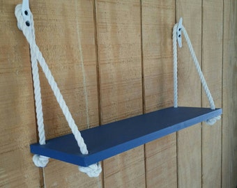 Swing Rope Shelf, Nautical Nursery, Nautical Organization, Swing shelf, Floating Shelf, Nautical, Rope Shelf, Nautical, Hanging Shelf, Shelf