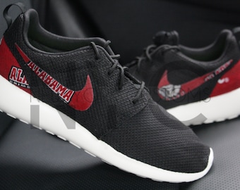 Nike Roshe Run Black Alabama Crimson Tide Custom