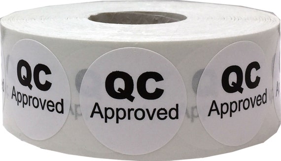 QC Approved Quality Control Stickers 500 Adhesive Labels