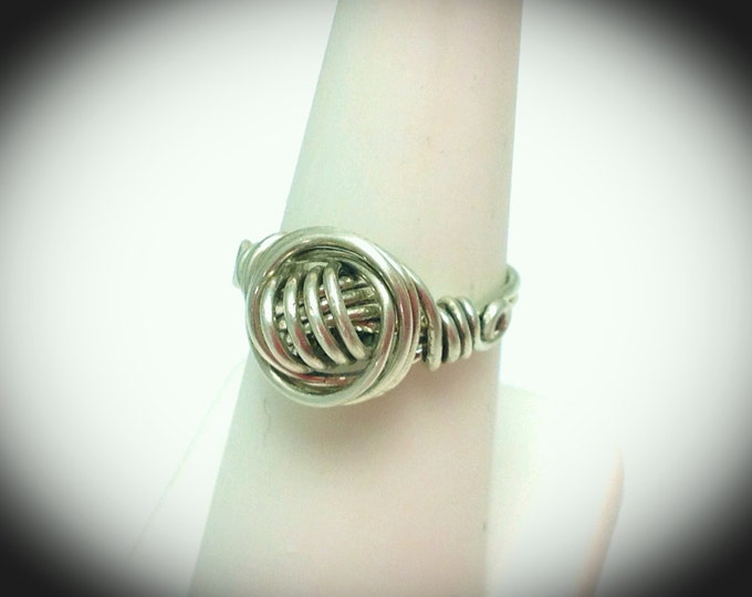 Celtic wire wrapped ring in silver