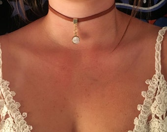 Gold Accent Crystal Choker