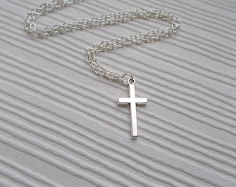 silver cross necklace simple jewellery silver necklace gift for women accessories cross jewellery simple necklace cross charm necklace