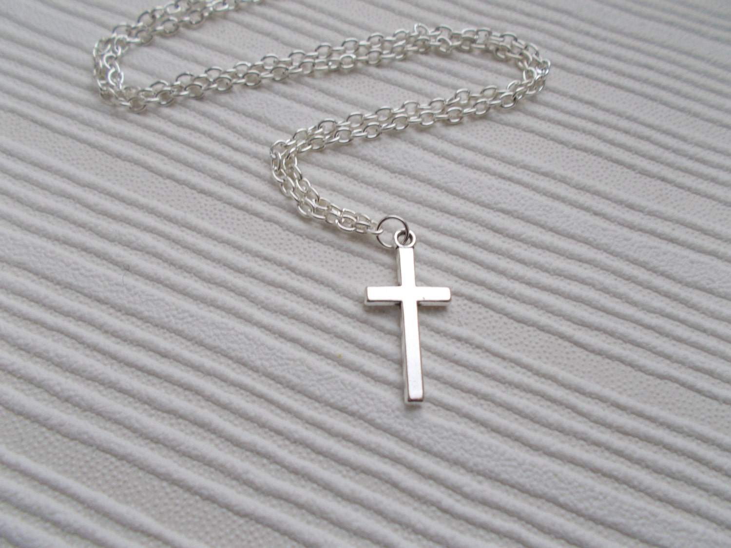 silver cross necklace simple jewellery silver necklace gift