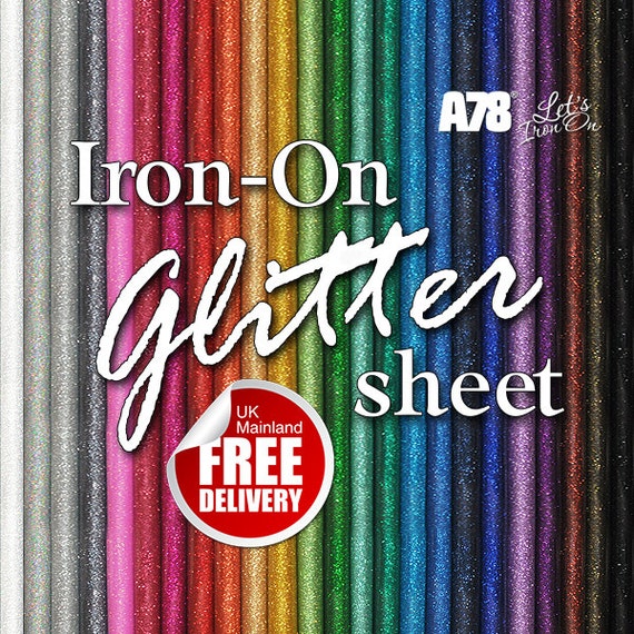 Iron On Glitter Vinyl sheet 200 x 250mm Heat transfer Hot fix