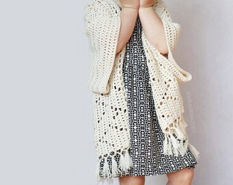 Crochet Pattern - Kenzie Kimono by Lakeside Loops (includes 5 sizes - Toddler, Little Kids, Big Kids, and 2 Adult sizes) /sweater/cardigan